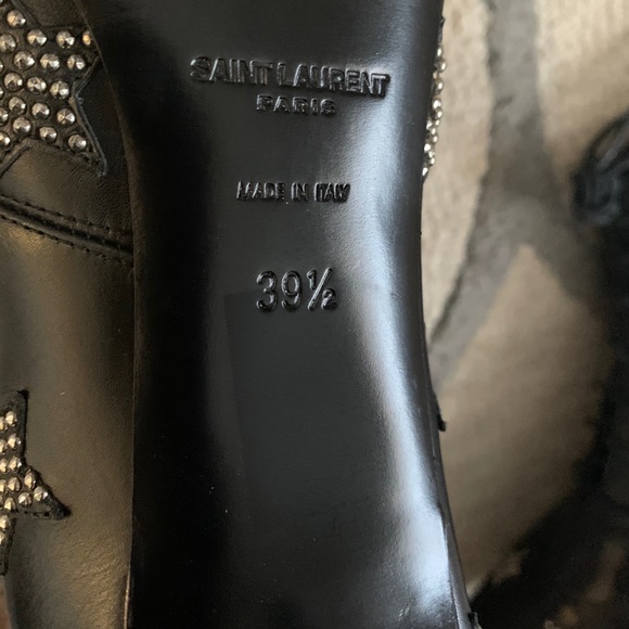 Saint Laurent Charlotte Star Leather Lace-Up Boots - Picture 6 of 7